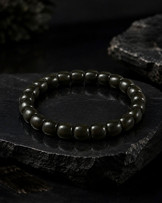 Solid Drum Bracelet In Barrel-cut Nephrite - JadeChains