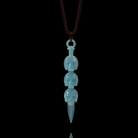 Trine Wisp Pendant In Mayan Blue Jade - JadeChains