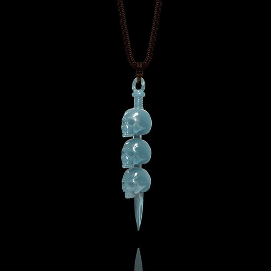 Trine Wisp Pendant In Mayan Blue Jade - JadeChains