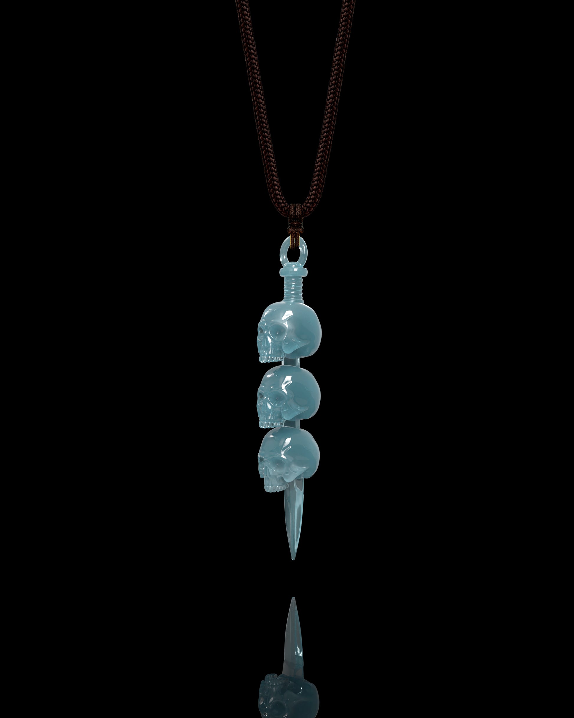Trine Wisp Pendant In Mayan Blue Jade - JadeChains