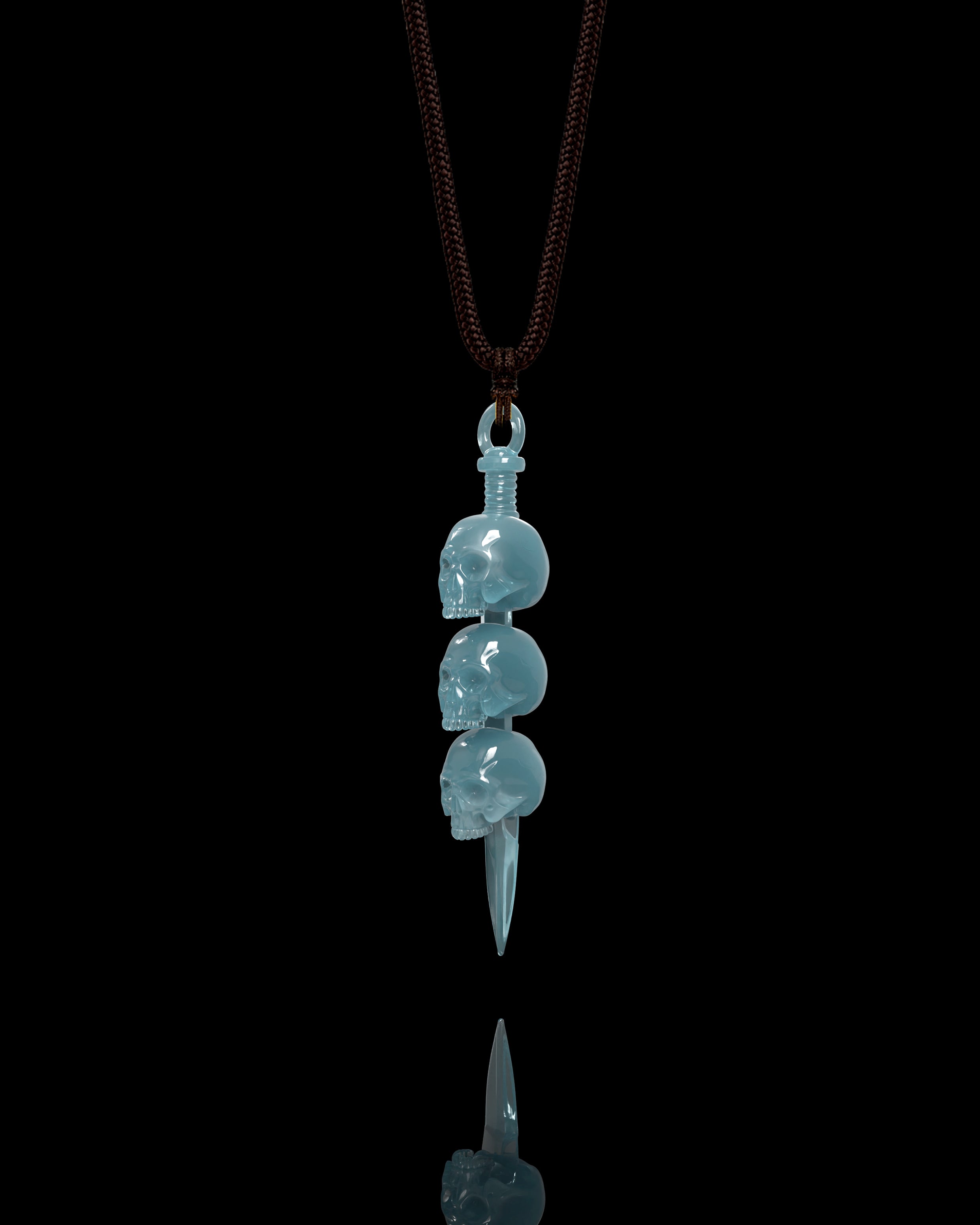 Trine Wisp Pendant In Mayan Blue Jade
