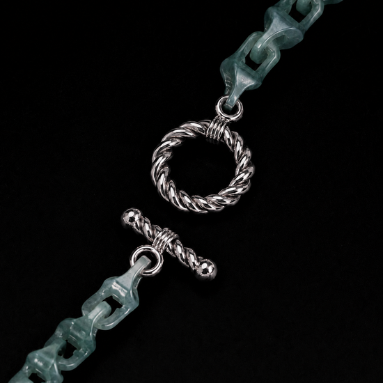 Veridian Vertebrae Bracelet In Green Guatemalan Jade - JadeChains