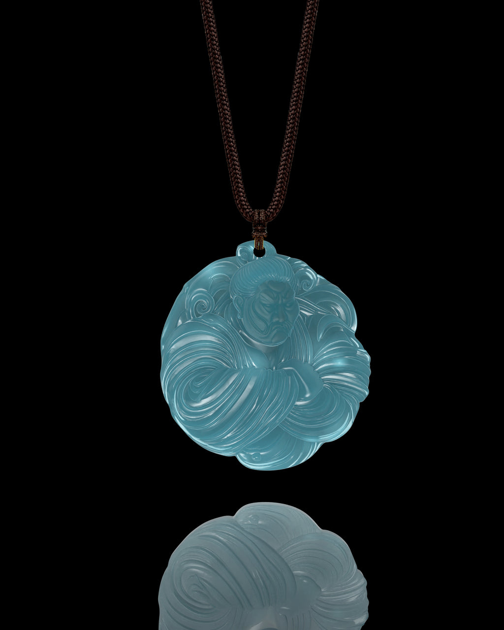 Unyielding Rikishi Pendant In Mayan Blue Jade