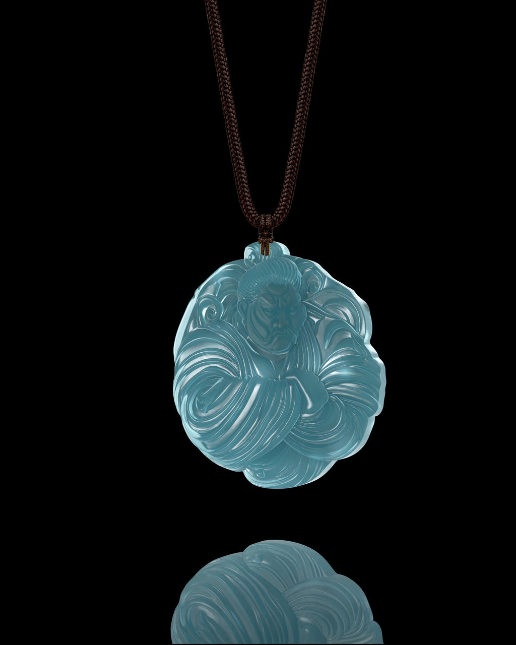 Unyielding Rikishi Pendant In Mayan Blue Jade