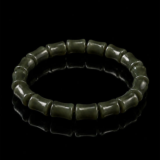 Verdant Vertebrae Bracelet In Nephrite - JadeChains