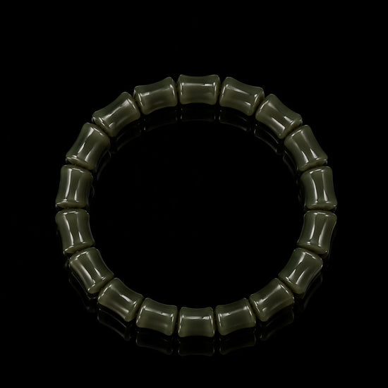 Verdant Vertebrae Bracelet In Nephrite - JadeChains