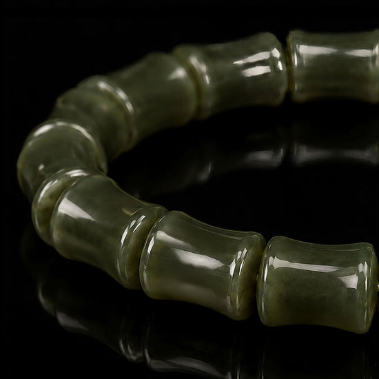 Verdant Vertebrae Bracelet In Nephrite - JadeChains