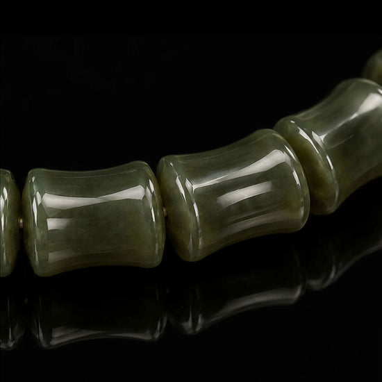 Verdant Vertebrae Bracelet In Nephrite - JadeChains