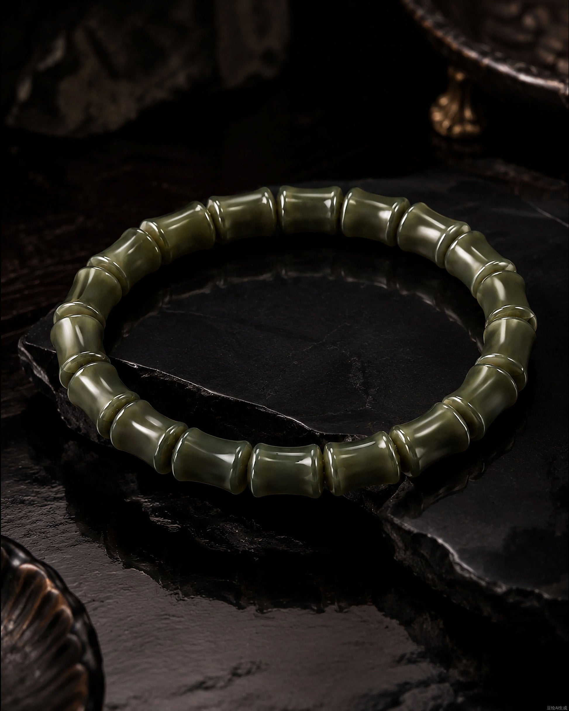 Verdant Vertebrae Bracelet In Nephrite - JadeChains