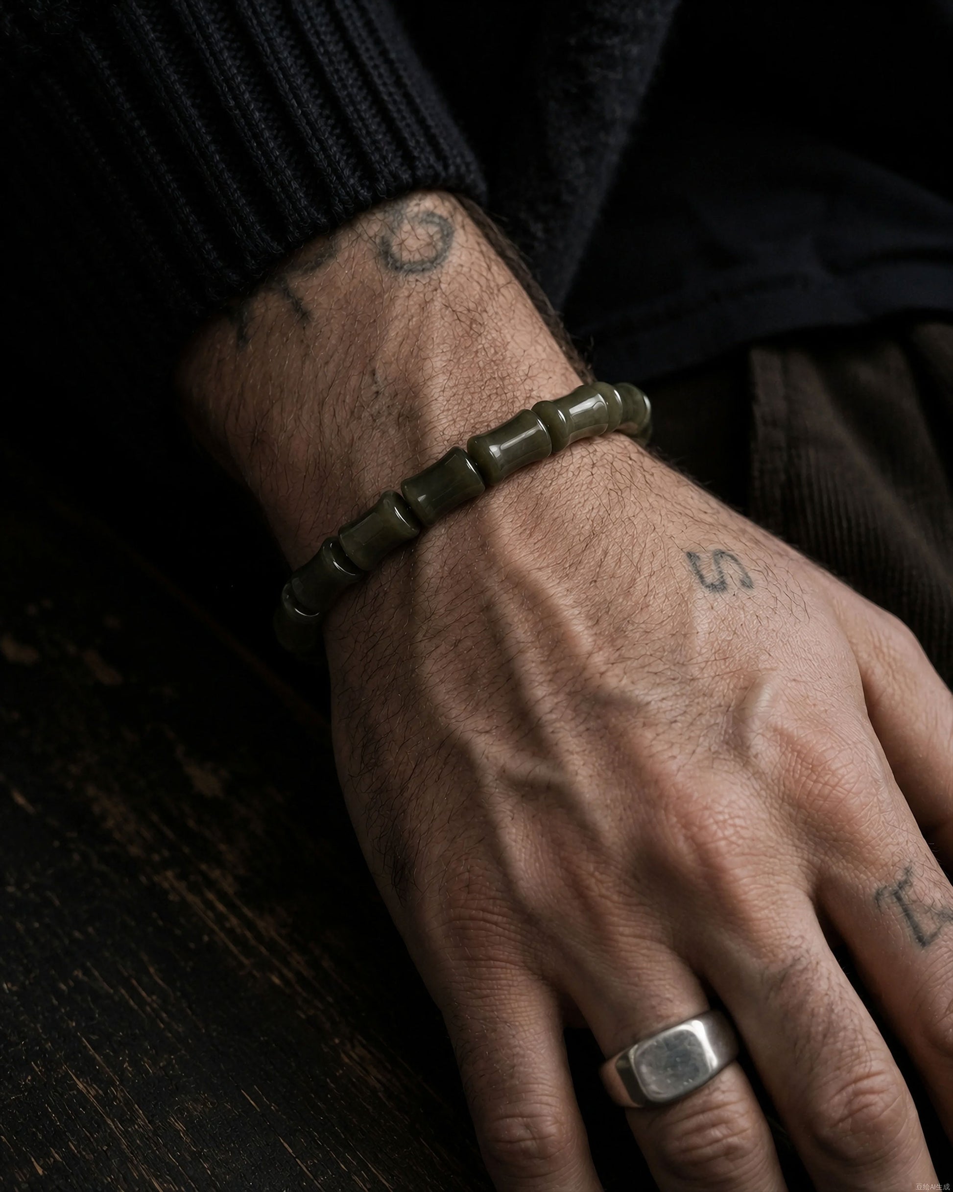 Verdant Vertebrae Bracelet In Nephrite - JadeChains