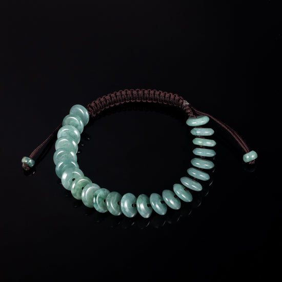 Woven Disc Bracelet In Guatemalan Jade - JadeChains