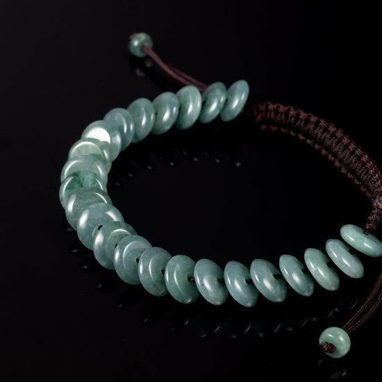 Woven Disc Bracelet In Guatemalan Jade - JadeChains